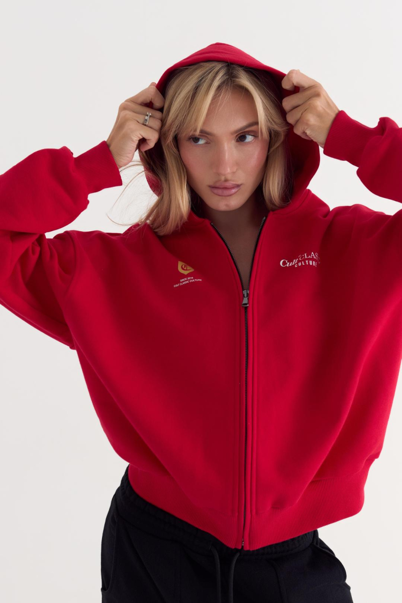 Худи на молнии Simplicity CULT, цвет: красный,  купить онлайн