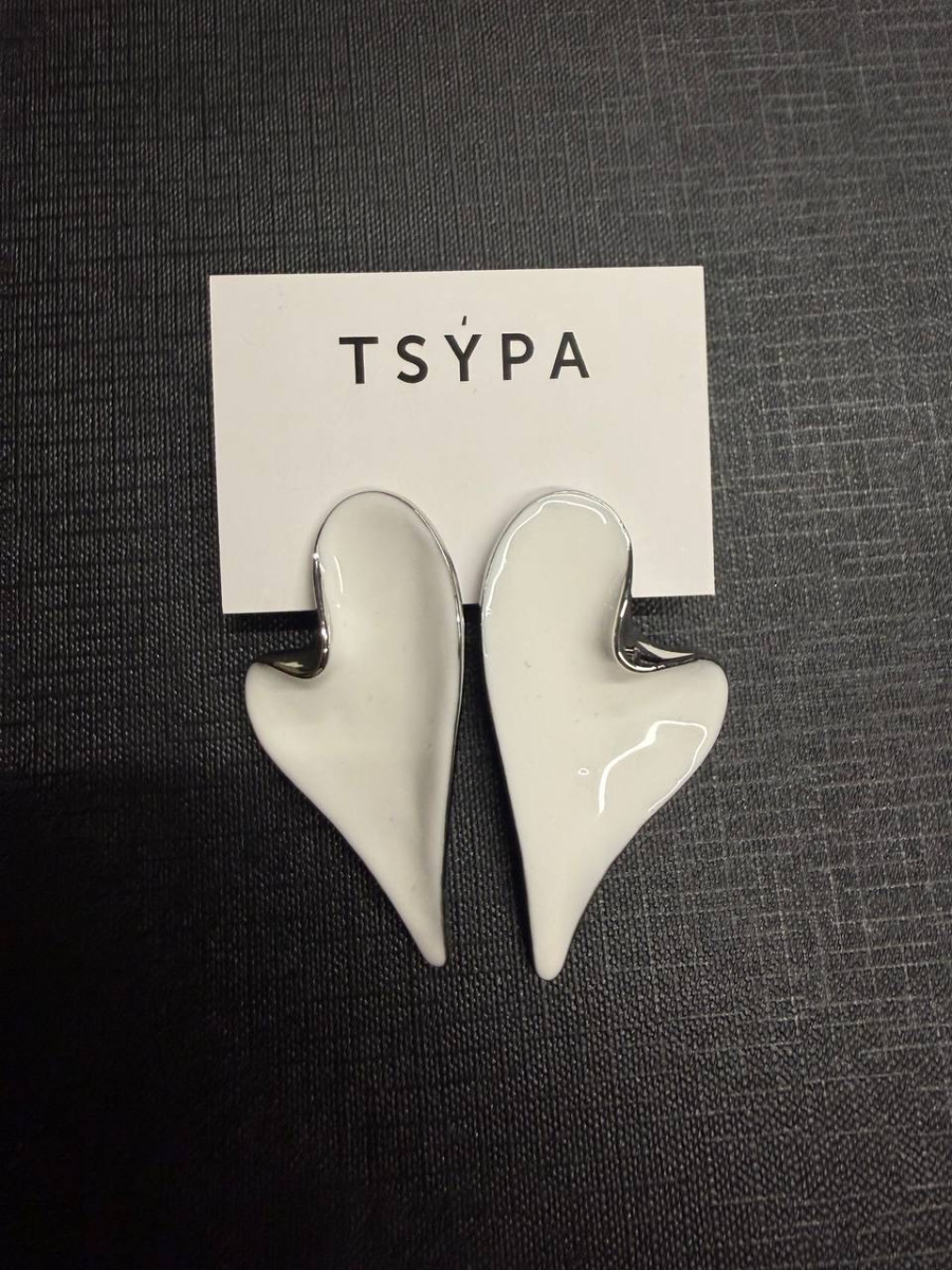 Серьги «Белое сердце» TSYPA TSYPA26-0128 купить онлайн
