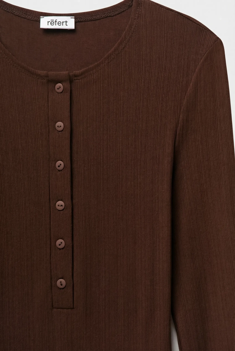 Платье с планкой из трикотажа REFERT, цвет: коричневый, 08-4186/1-2511 купить онлайн