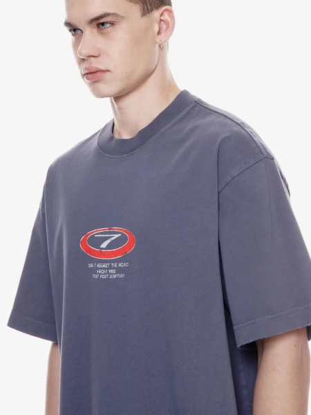 Футболка оверсайз с принтом POST POST SCRIPTUM, цвет: потертый синий, 1144.11.00.BLU купить онлайн
