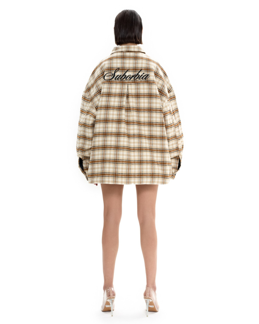 Куртка-рубашка со съемным капюшоном Suborbia, цвет: бежевый/черный, 006827 купить онлайн