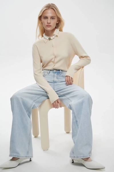 Джинсы Wide leg Daisyknit, цвет: светло-голубой  |новая коллекция купить онлайн