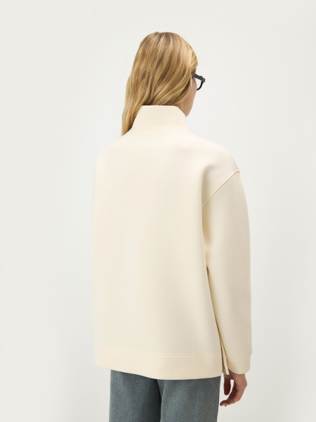 Свитшот из неофутера Conso, цвет: белый, SW 260419 - молочный купить онлайн