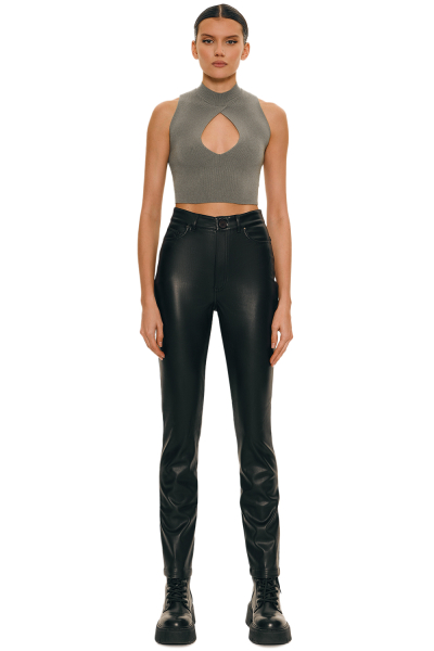 Вязаный топ с фигурным вырезом SODAMODA, цвет: оливковый, 11648 купить онлайн