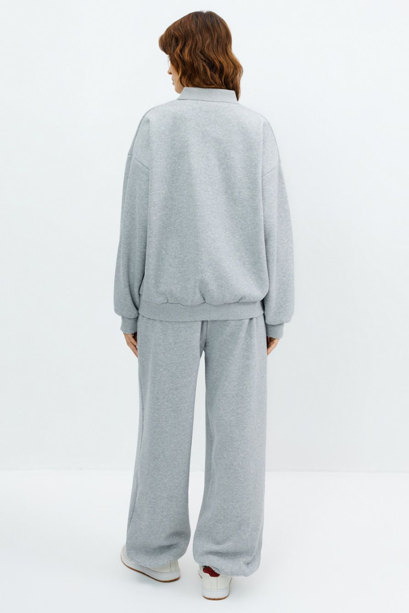 Свитшот с воротником-поло TOPTOP, цвет: серый меланж, TT.053.15957.820 купить онлайн