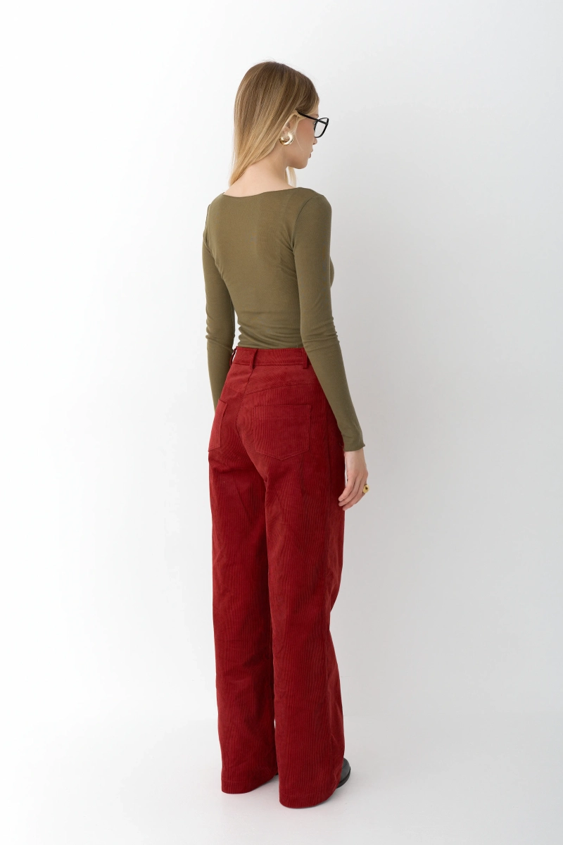 Брюки из вельвета Ricoco, цвет: зимний ягодный, 3078/3 купить онлайн