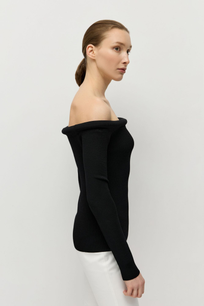 Джемпер с открытыми плечами из вискозы AROUND, цвет: Черный, 219_121VN04 купить онлайн