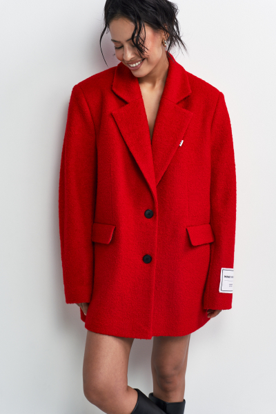 Пальто-жакет Волнующий красный Erist store, цвет: красный, НФ-00003238 купить онлайн