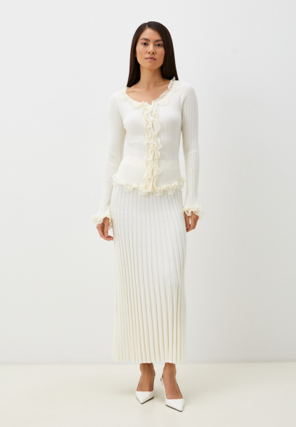 Лонгслив с оборками ENEVOO, цвет: белый, 02892 купить онлайн