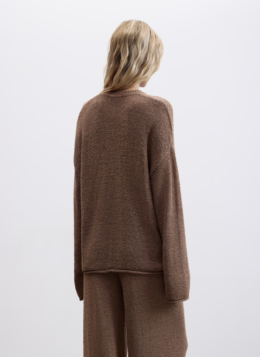 Джемпер ажурной вязки ALL WE NEED, цвет: Серо-бежевый, 2604W3552-12 купить онлайн