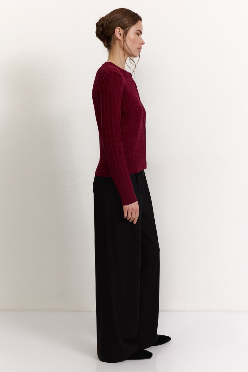 Кардиган из смесовой вискозы TOPTOP, цвет: Бордовый, TT.051.17723.330 купить онлайн