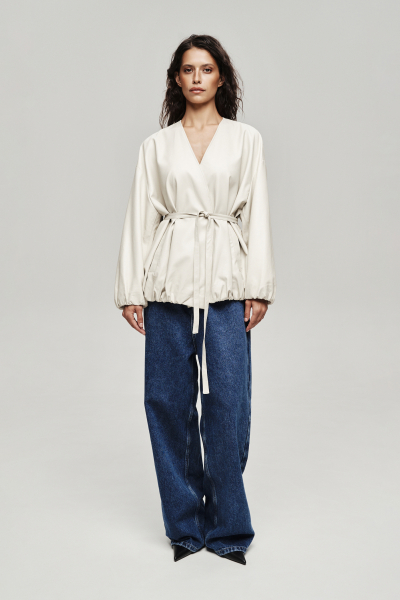 Куртка из экокожи Label .B, цвет: молочный, Jc.43.4.CH.WH купить онлайн