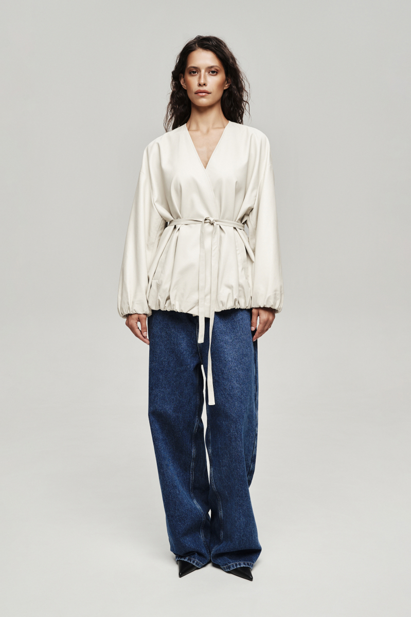 Куртка из экокожи Label .B, цвет: молочный, Jc.43.4.CH.WH купить онлайн