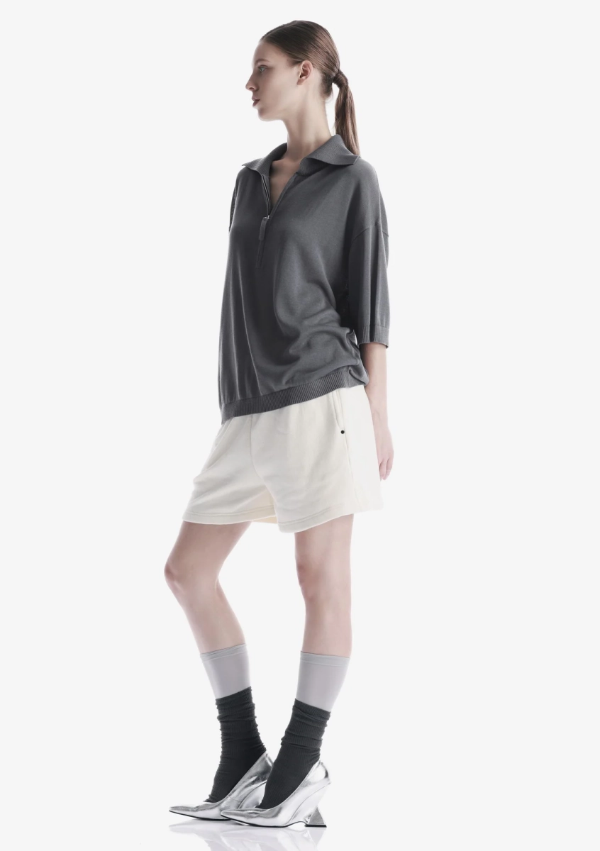 Футболка-поло на молнии KRAKATAU, цвет: темно-серый, Sw45-2 купить онлайн