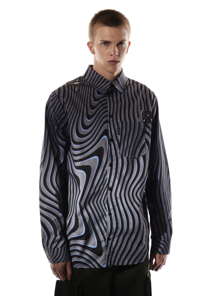 Рубашка WAVY STRIPES SORRY, I’M NOT, цвет: серый,  купить онлайн