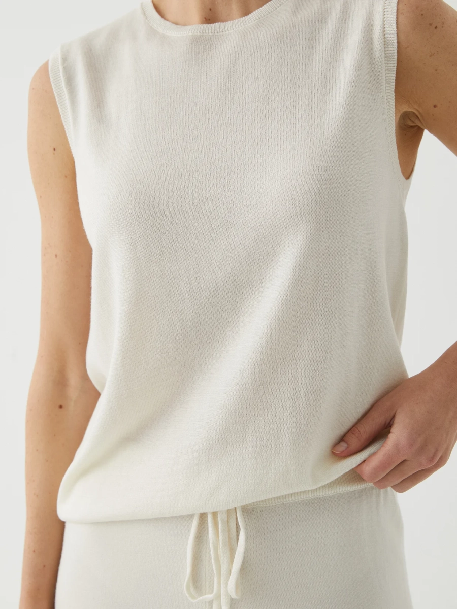 Базовый вязаный топ Marou, цвет: молочный, Mar_26021501 купить онлайн