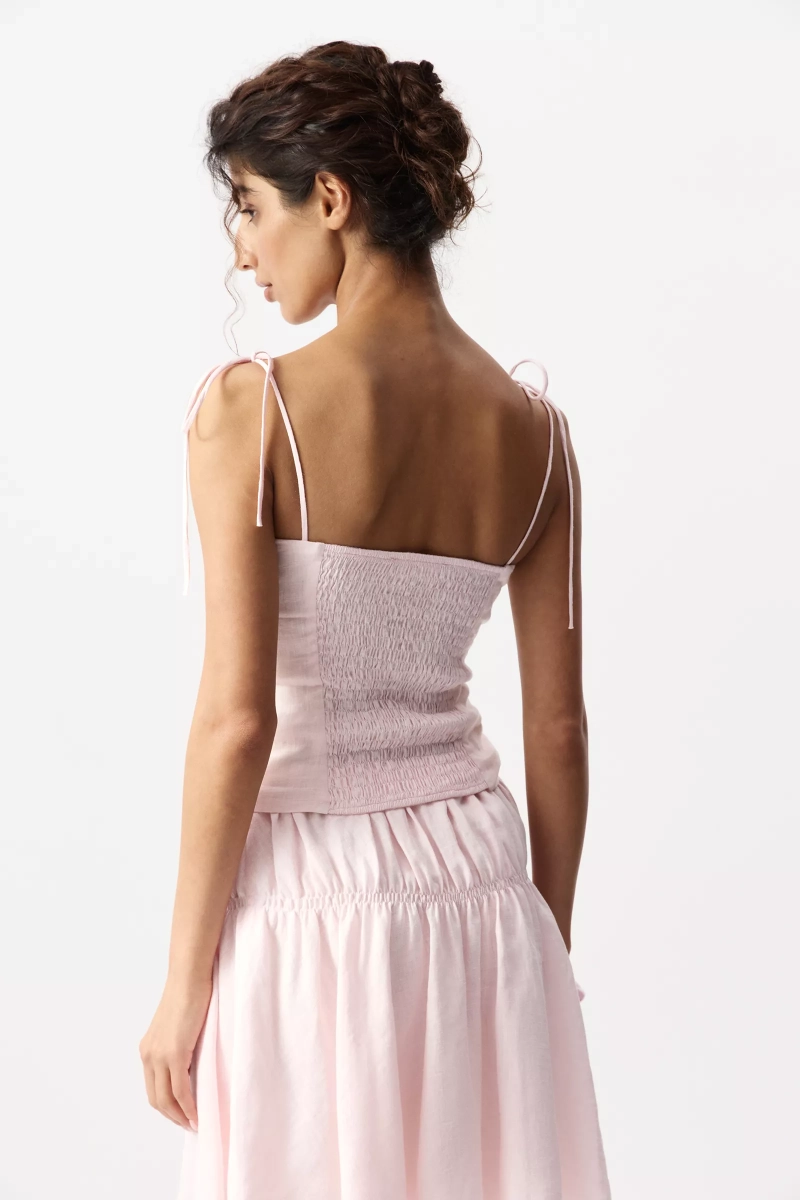 Топ с чашками изо льна Charmstore, цвет: розовый, 114-593117-221 купить онлайн