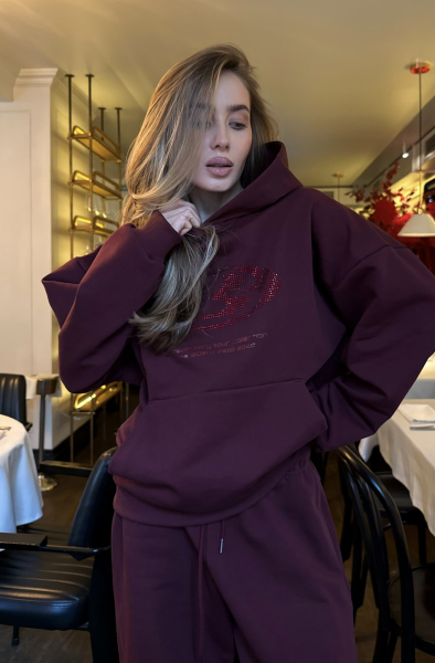 Худи с карманом BURGUNDY Label .B, цвет: burgundy, Tp.01.4.3824.1125BRD купить онлайн