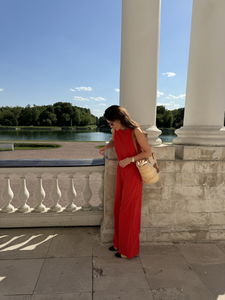 Брюки изо льна прямые VELVET, цвет: красный 00-00004959 |новая коллекция купить онлайн