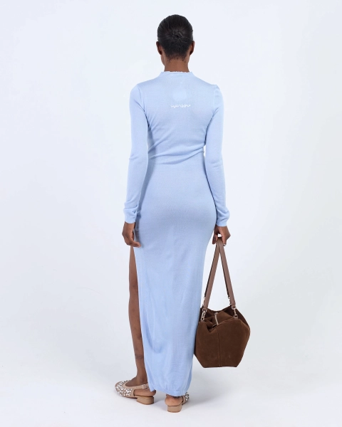 Платье длинное вязаное JE ASIA ST 71, цвет: синий, Ast71.Je-dress-knit-blue купить онлайн