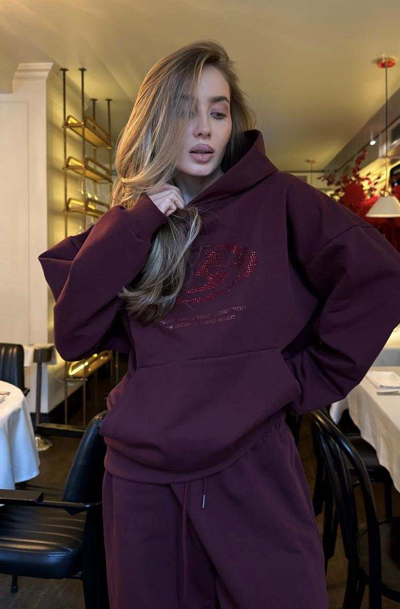 Худи с карманом BURGUNDY Label .B, цвет: burgundy, Tp.01.4.3824.1125BRD купить онлайн