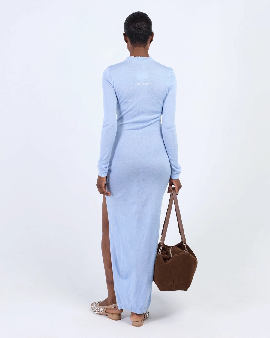 Платье длинное вязаное JE ASIA ST 71, цвет: синий, Ast71.Je-dress-knit-blue купить онлайн