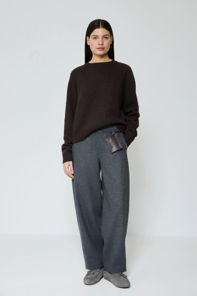 Джемпер кроп из смесового кашемира AROUND, цвет: темно-коричневый, 2111_84C24 купить онлайн