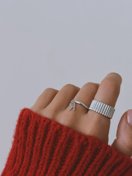 Серебряное кольцо "Движение"