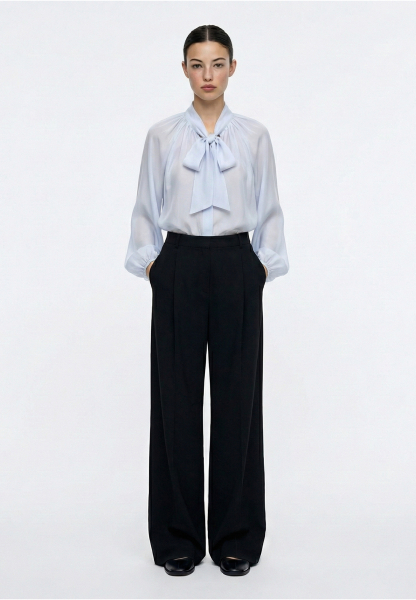 Брюки из костюмной ткани со складками REFERT, цвет: Черный, 09-3582/9-2511 купить онлайн