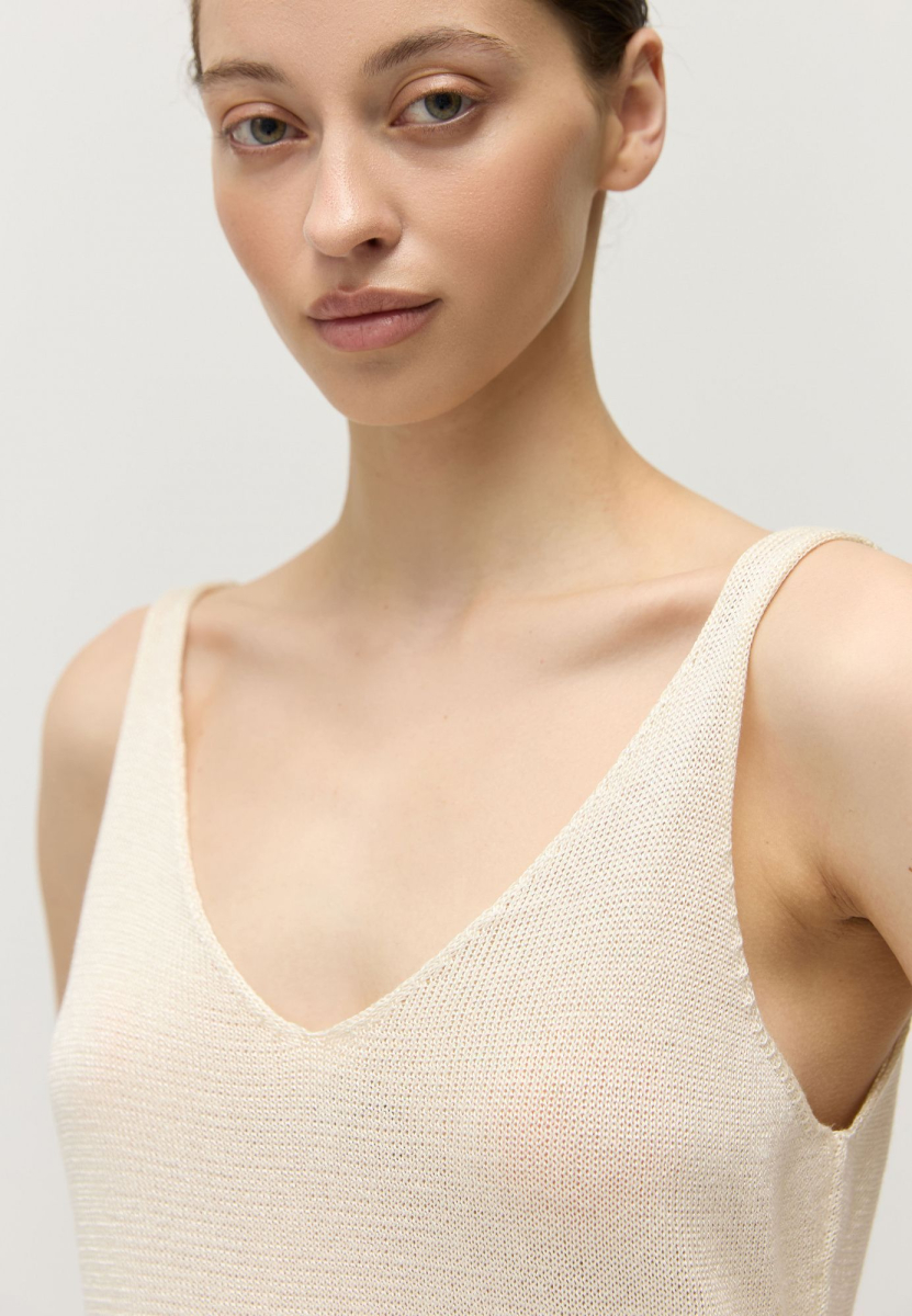 Топ из вискозы с хлопком AROUND, цвет: Светло-бежевый, 269_65VC01 купить онлайн