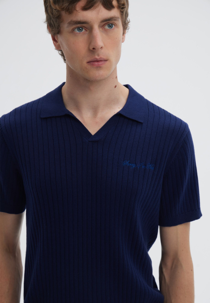 Поло с коротким рукавом WIDE RIBBED