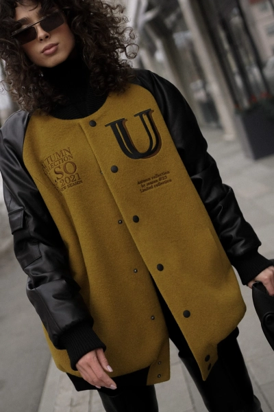 Бомбер Over unisex Y.SO, цвет: горчичный,  купить онлайн