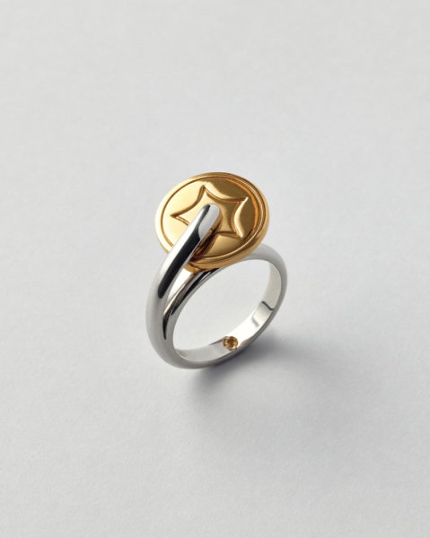 Кольцо “Туз пентаклей” с подвижной деталью