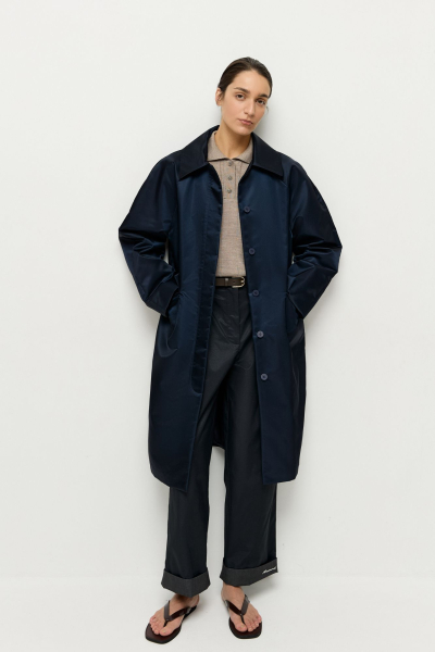 Плащ из итальянского атласа AROUND, цвет: синий, 210_73P01 купить онлайн
