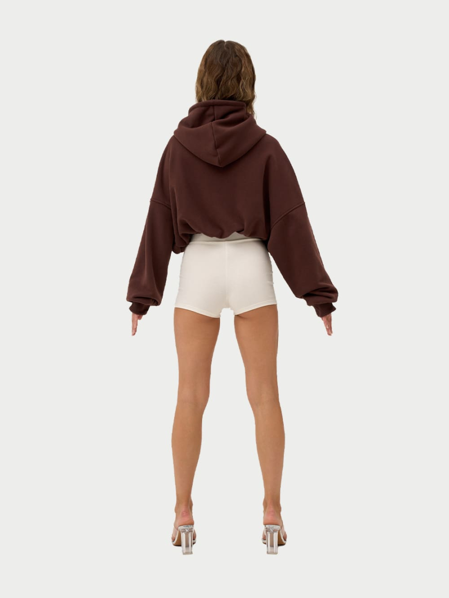 Crop Худи утепленное с кулиской ONSI, цвет: chocolate,  купить онлайн