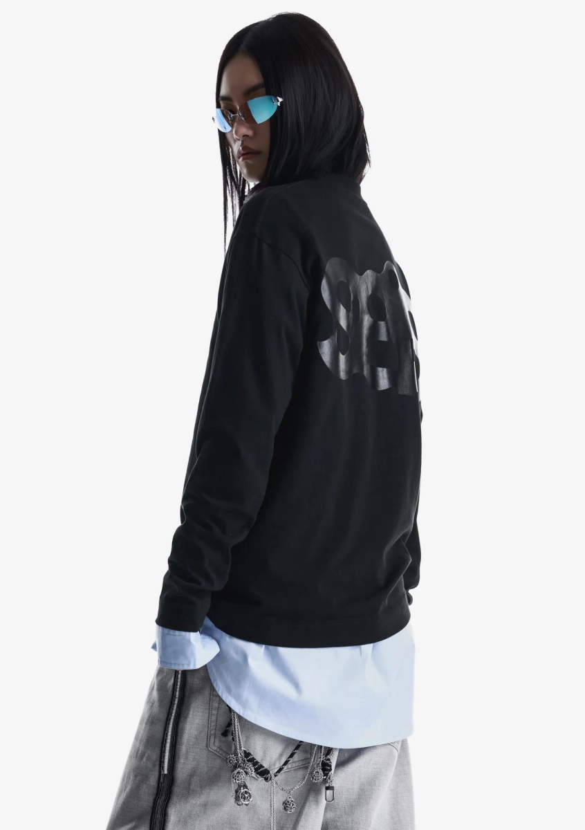 Лонгслив с тональным логотипом KRAKATAU, цвет: Черный, Tu125-1 купить онлайн