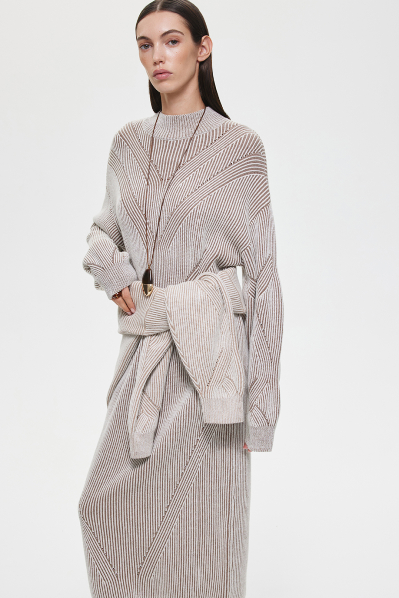 Вязаное платье DREAMS BY ALENA AKHMADULLINA, цвет: бежевый, 225104070304264/119000 купить онлайн