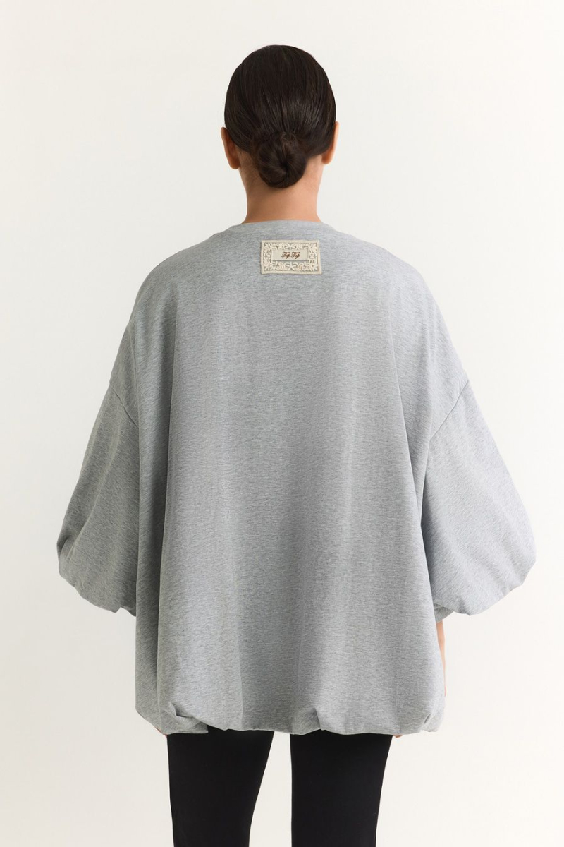 Лонгслив из 100% хлопка TOPTOP, цвет: серый меланж, TT.025.18861.820 купить онлайн