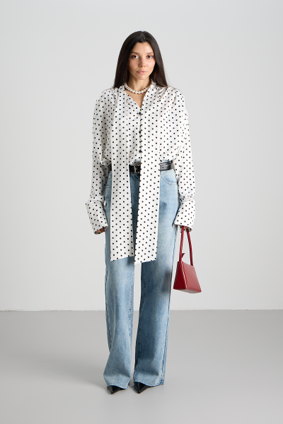 Блуза MIA AIM, цвет: белый в горох MIA705/O |трендовая новинка купить онлайн