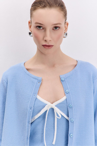 Кардиган из 100% хлопка TOPTOP, цвет: голубой, TT.060.17212.600 купить онлайн