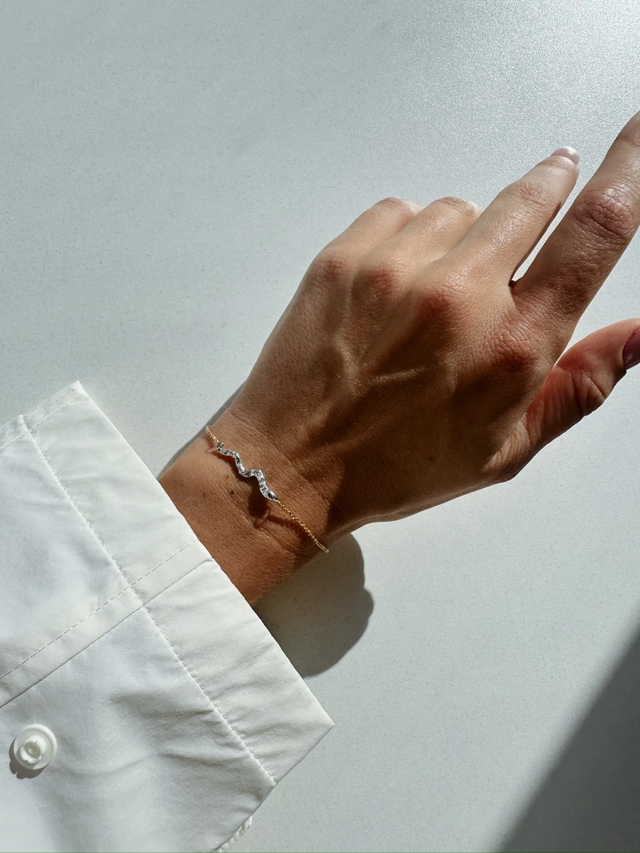 Серебряный браслет «Змеиная натура» gold SBLESKOM, цвет: серебро,  купить онлайн