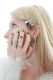 Кольцо Texture ring with cubic zirconia Pink SJEW  купить онлайн