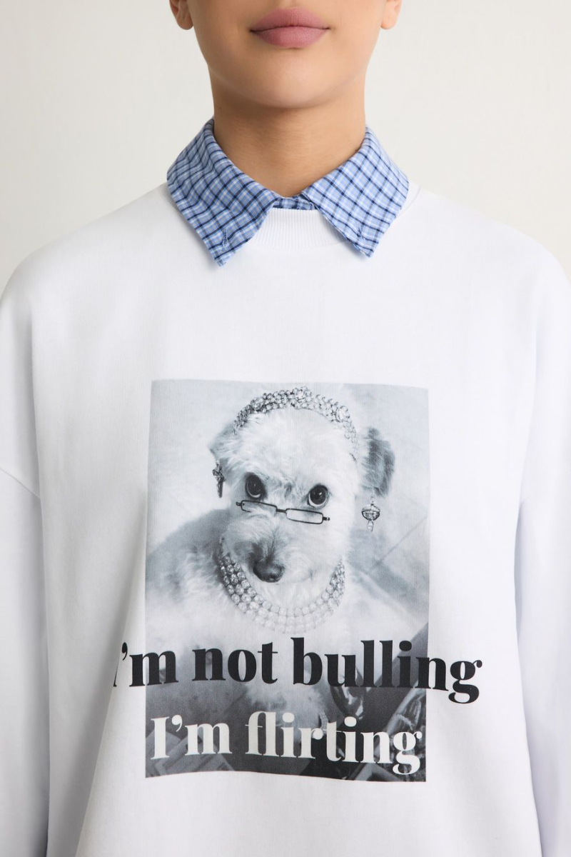 Лонгслив из смесового хлопка TOPTOP, цвет: белый с принтом, TT.025.18268.101 купить онлайн