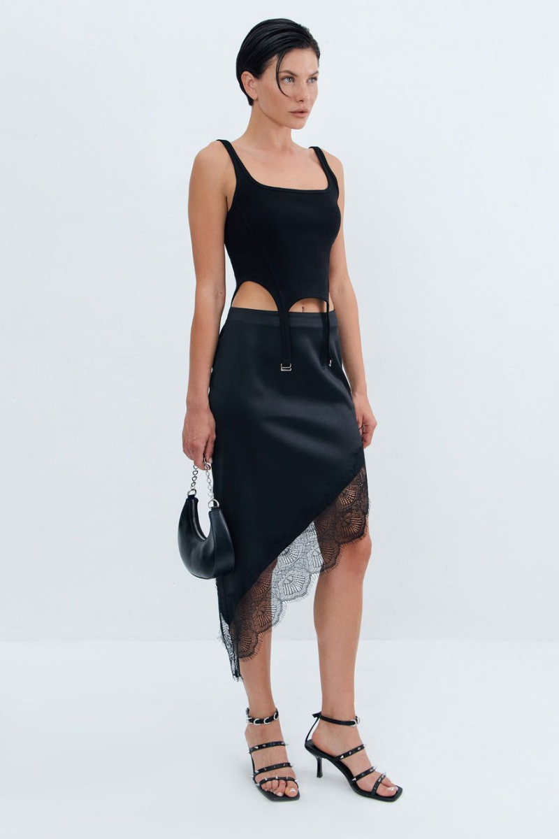 Юбка с кружевной отделкой TOPTOP, цвет: Черный, TT.071.14745.900.02820 купить онлайн