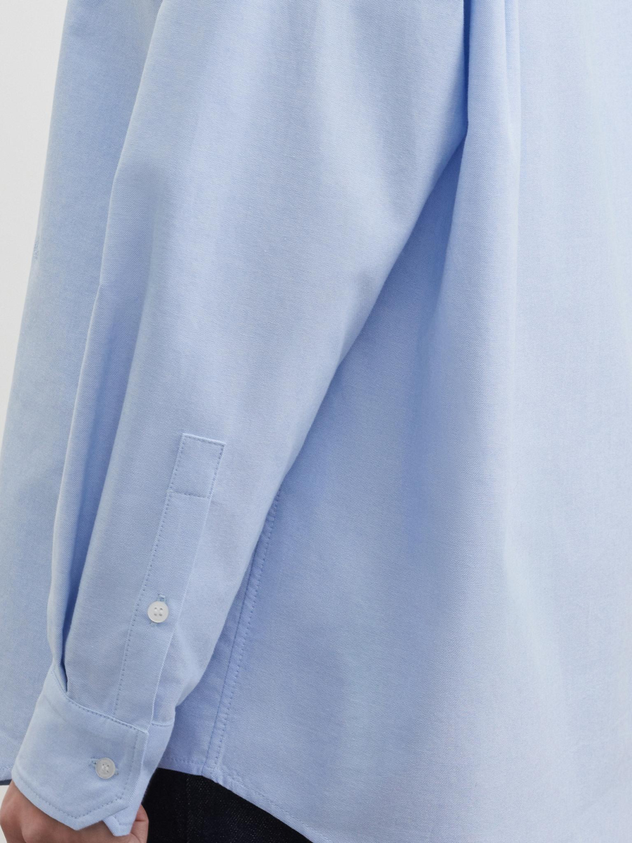 Рубашка однотонная с вышивкой Chaika, цвет: голубой, SS26BL04-23 купить онлайн