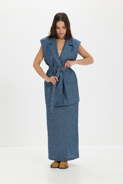 Жилет лен ABDA, цвет: мажорель, 712610203522 купить онлайн