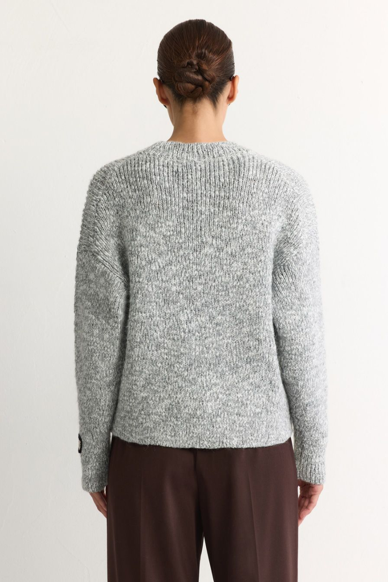 Джемпер из переработанного полиэстера TOPTOP, цвет: серый с принтом, TT.050.18257.801 купить онлайн