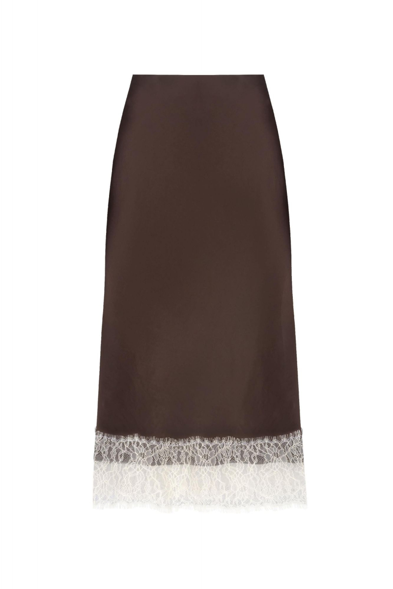 Юбка из атласа и кружева