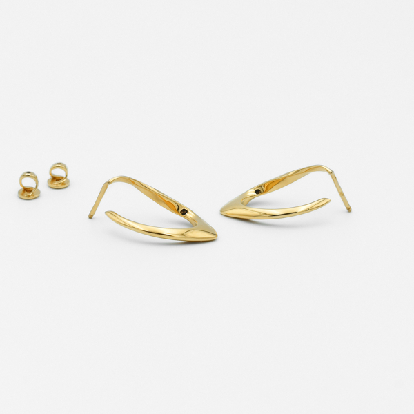 Серьги из мятого металла Noa Darkrain, цвет: позолота, PL3010 купить онлайн