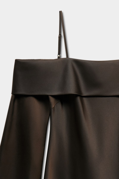 Платье из сатина с открытыми плечами REFERT, цвет: коричневый, 08-3032/5-2511 купить онлайн